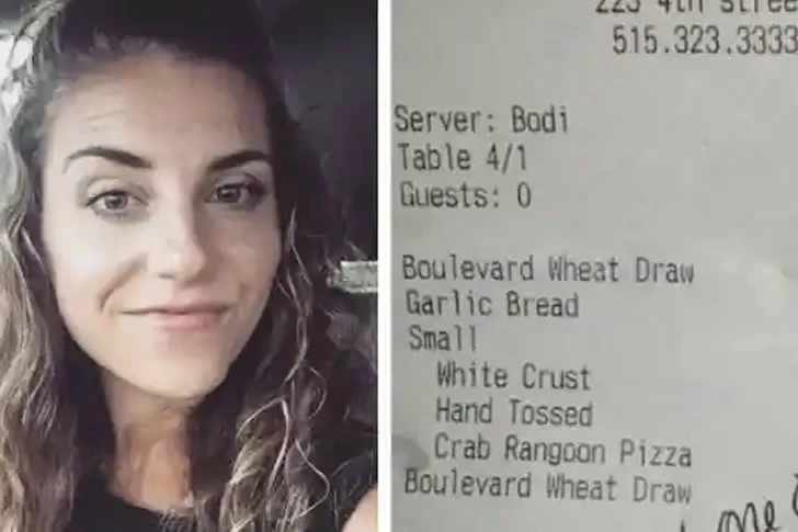 The waitress wrote a letter to her father without her mother's knowledge