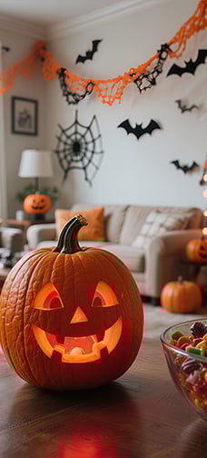 Pumpkin Head On The Dining Table