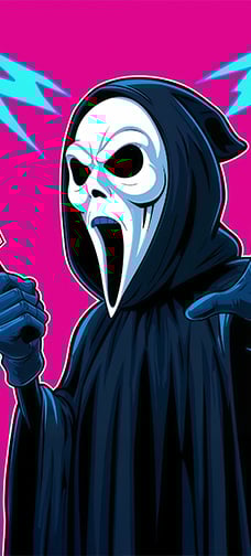Screaming Mask And Shaka Gesture