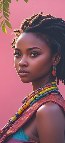 African Curly Hair Girl Wallpaper