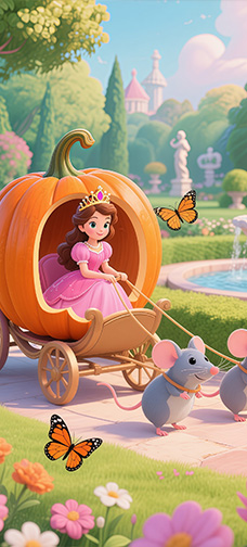 Rain-Drenched Pumpkin Coach Carrying a Princess