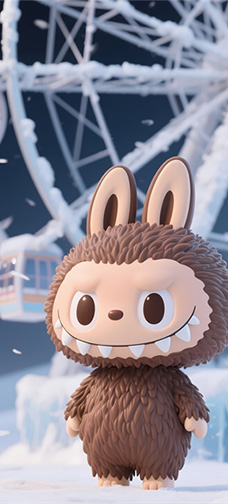 LABUBU’s Moonlit Ferris Wheel in Snow