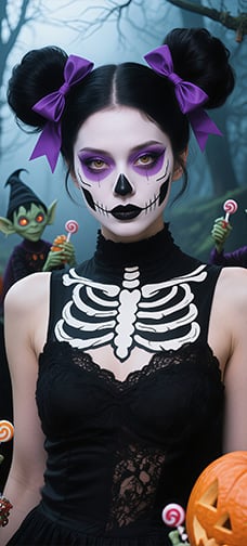 Bone Face Girl In The Forest