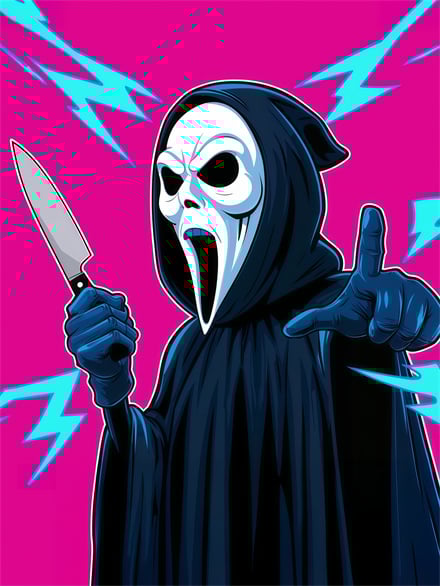 Screaming Mask And Shaka Gesture