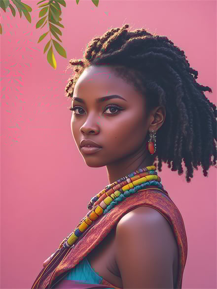 African Curly Hair Girl Wallpaper