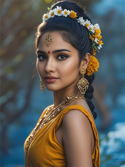 Indian Serenity Girl Wallpaper