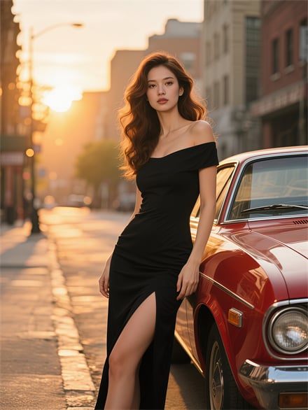 Velvet Vixens in Crimson Gown