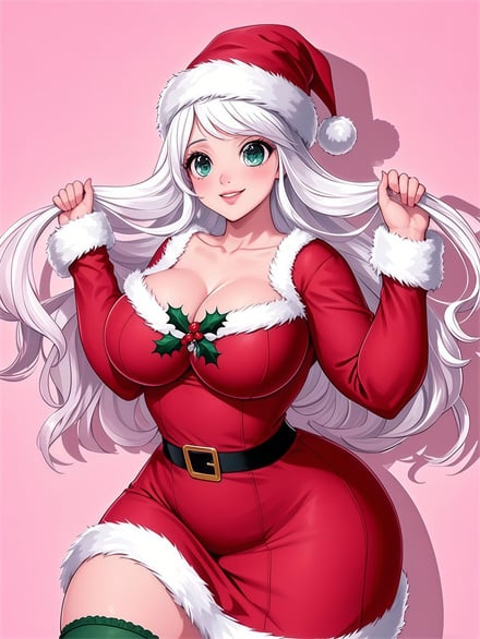 Cartoon Christmas Woman Wallpaper
