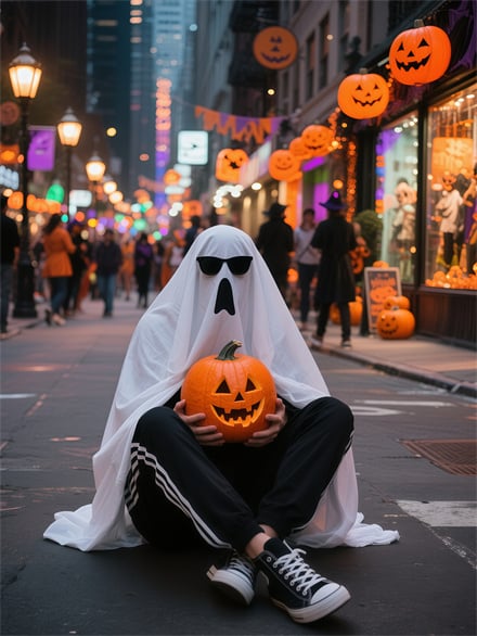 Halloween Boy On The Street HD Image