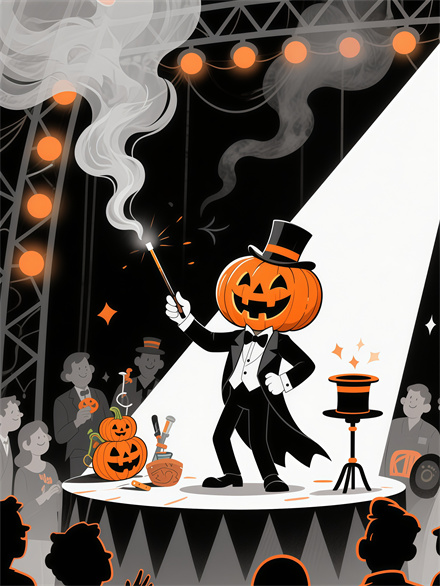 Rainbow-Smoke-Emitting Pumpkin Enchanter