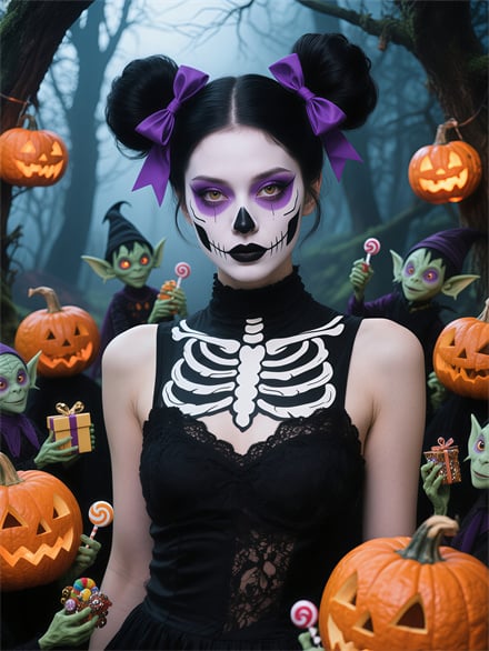 Bone Face Girl In The Forest