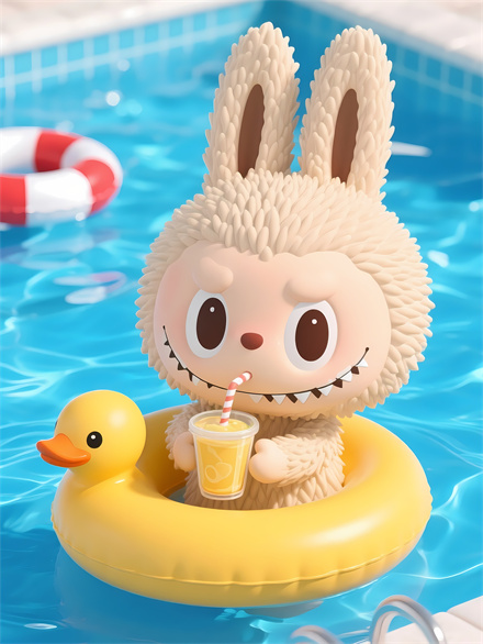 LABUBU in Duck-Ring Pool